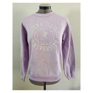 VTG Russell Athletic Sz S Western Illinois University WIU Lavender Sweatshirt